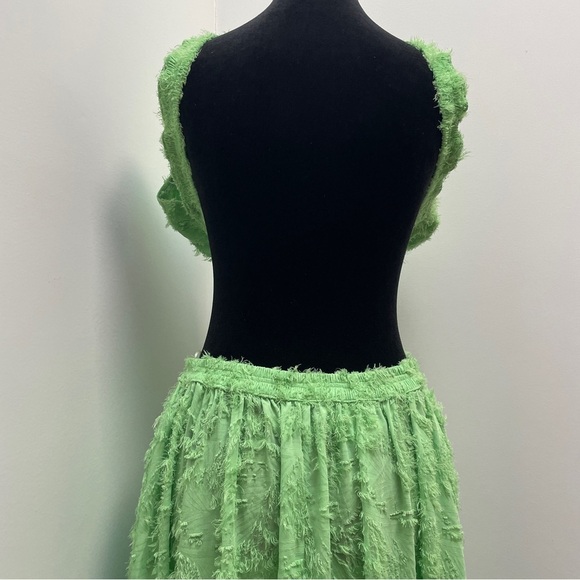 Cult Gaia- Theia Cutout Backless Maxi Dress Green Textured Size Large Vacation - Picture 13 of 16